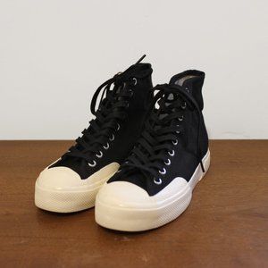 Superga Artifact Moleskin Black Japanese Canvas High Top Sneaker W's 7 to 7.5